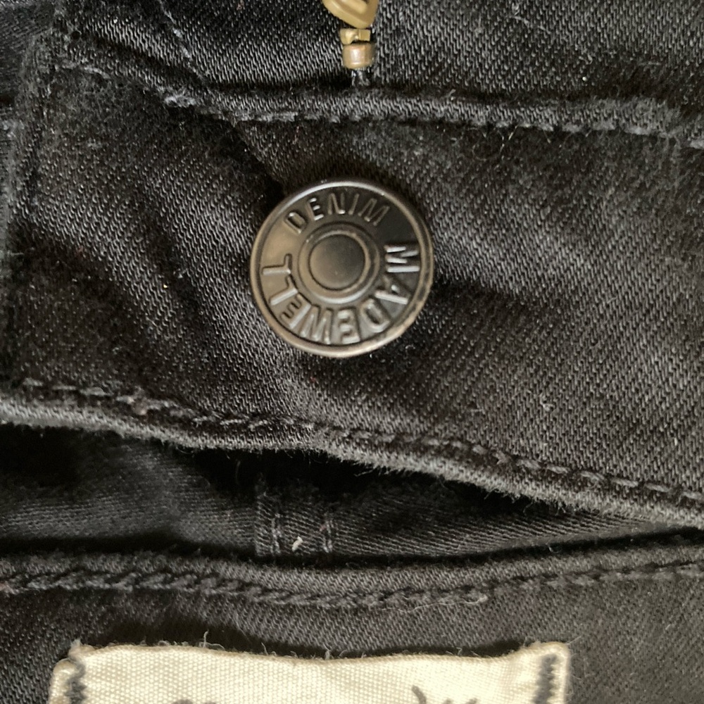 Madewell Womens Jeans 9" High Rise Skinny Denim Black Wash Ripped  Stretch 29 - Picture 9 of 16